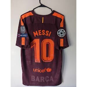 Barcelona Messi 2017/18 Third Jersey Large UCL Fully Patched